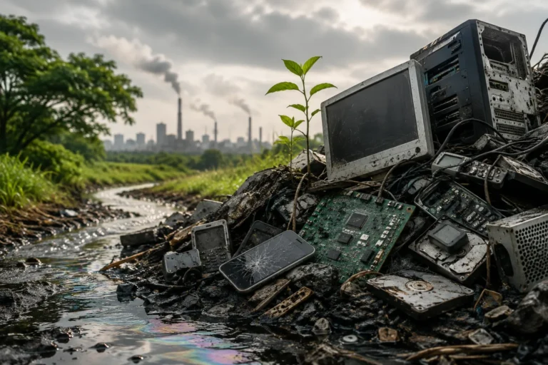 Contaminación por residuos electrónicos y su impacto ambiental.