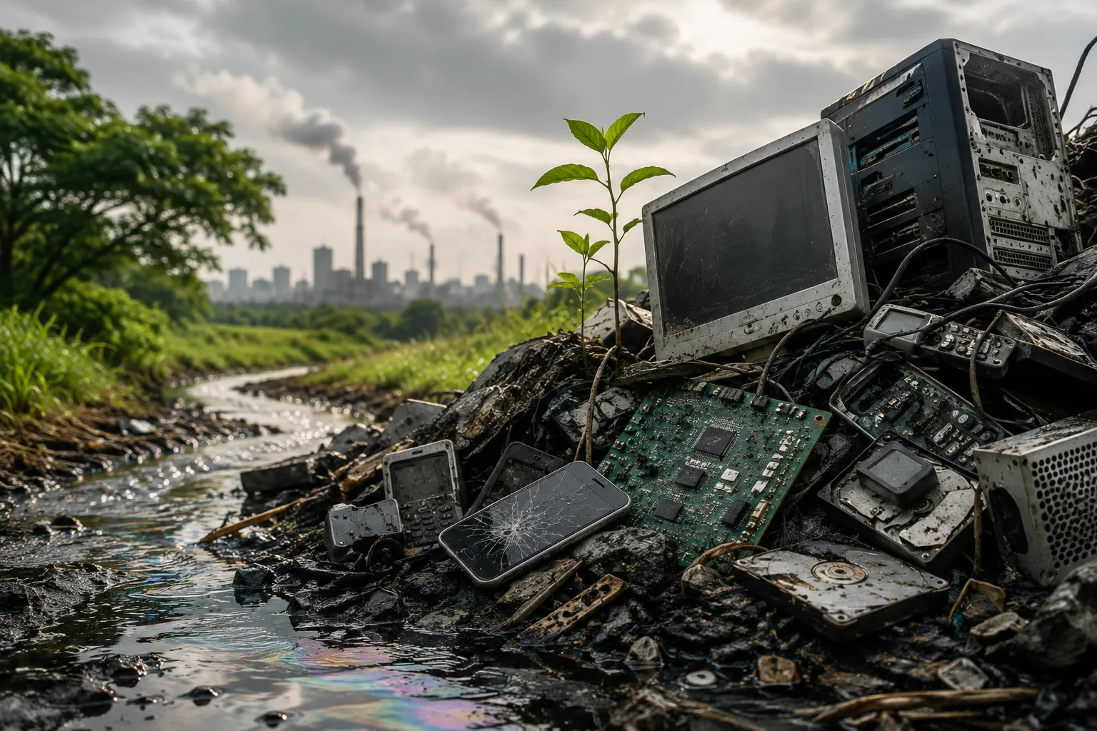 Contaminación por residuos electrónicos y su impacto ambiental.